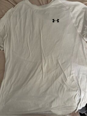 Under Armour White Short-Sleeve Performance Tee with Black Logo